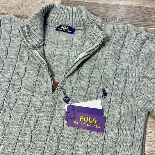 Zip Polo Πλεκτό Γκρι 2026