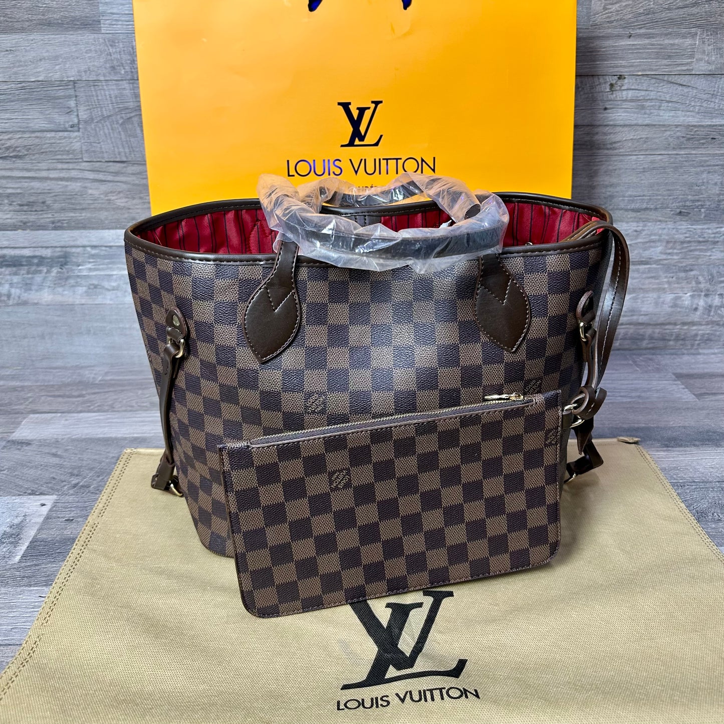 LV Neverfull Handbag Brown bags