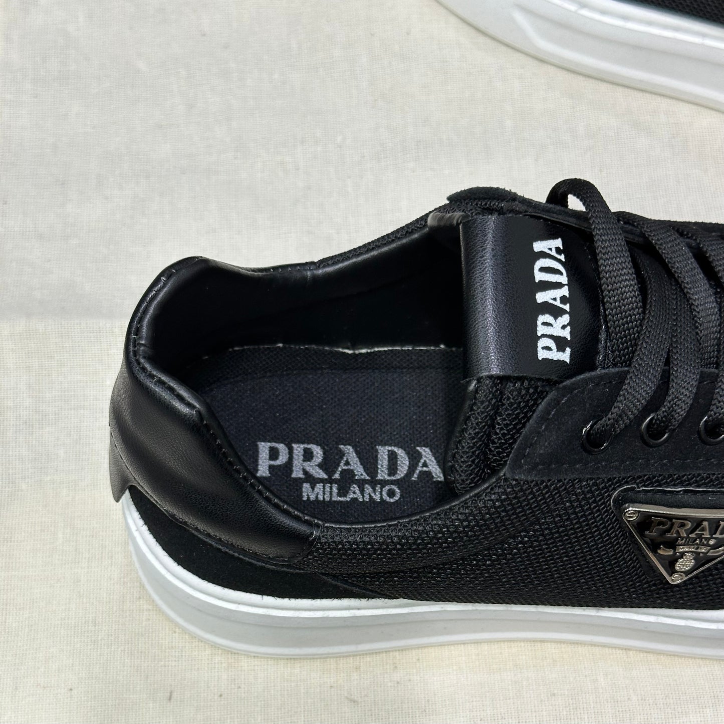 Prada Mens Black - Silver Classic 17 Sneaker